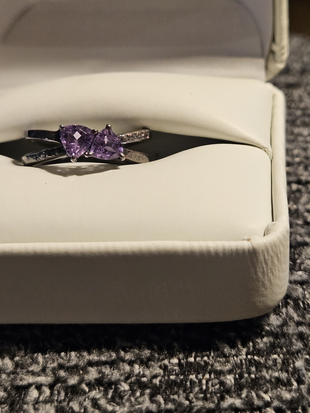 Sterling Silver Purple Heart Gemstone Ring - Women's Jewelry